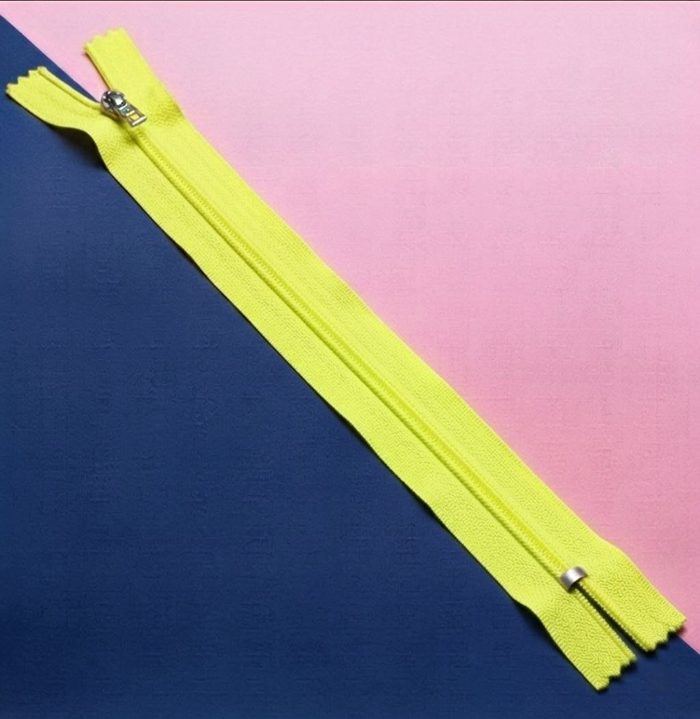 Cierre Plastico 30cm Amarillo Fluorescente