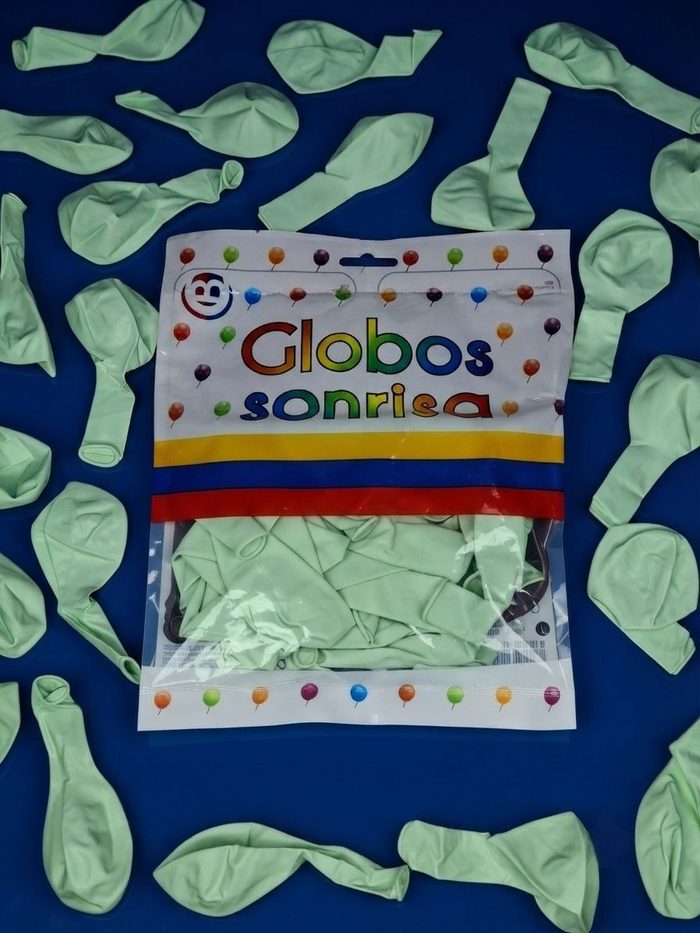 Paquete De Globos Sonrisa - Verde Menta