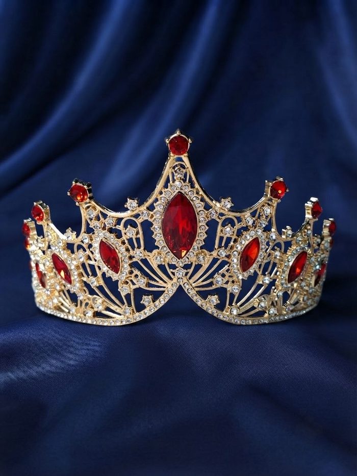 Corona De Metal 7481 - Dorado C/Rojo