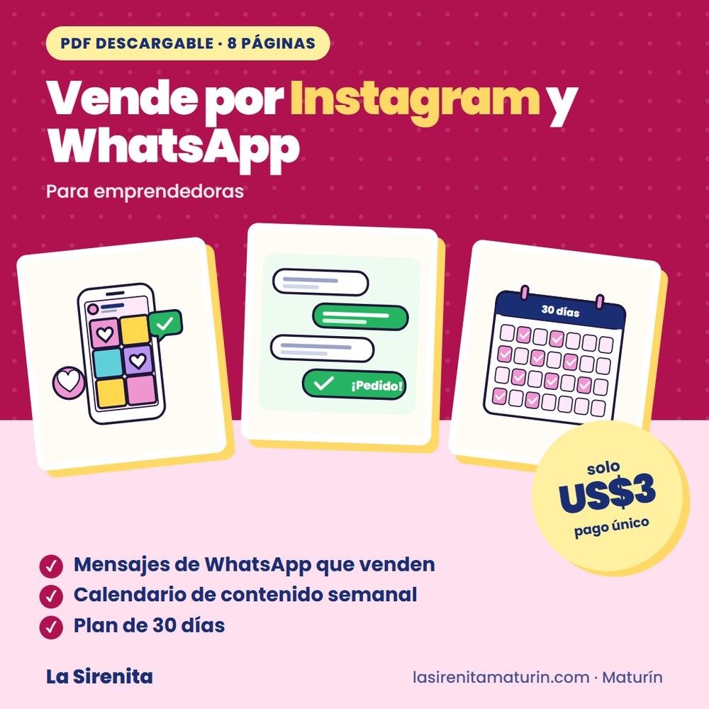 Guía Pdf para Emprendedoras: Vende por Instagram y Whatsapp