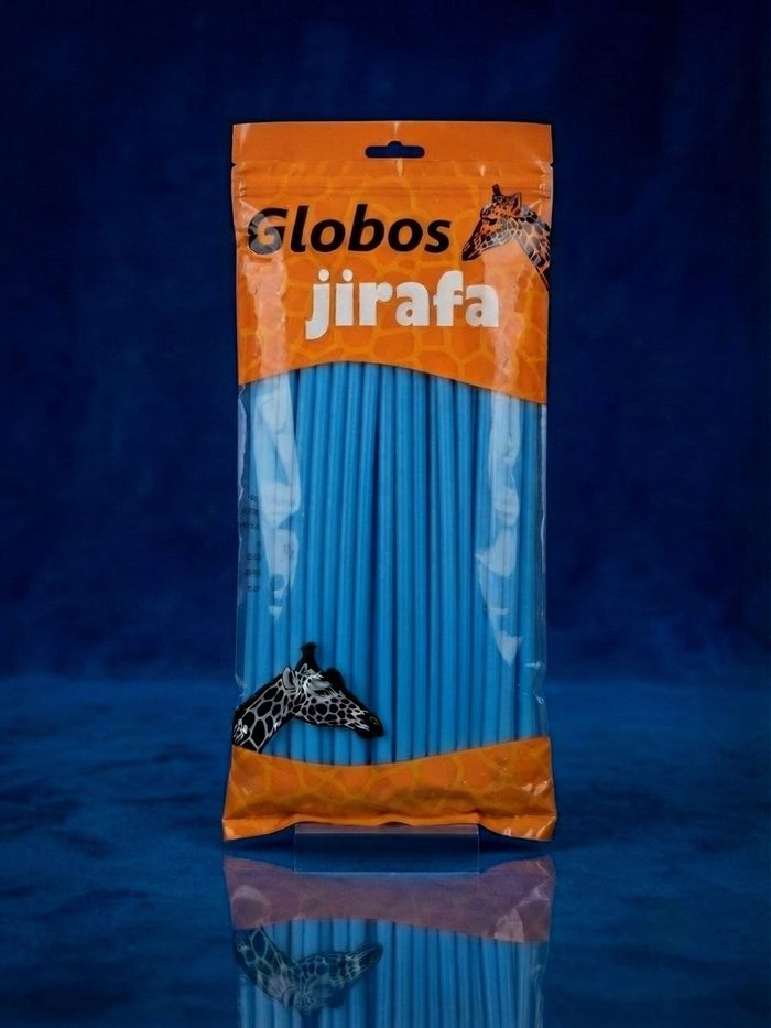 Paquete De Globos Jirafa - 260 "mil Figuras" Azul Claro 100 Und