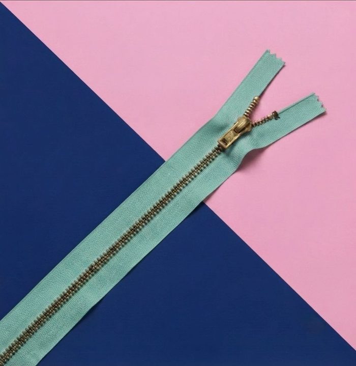 Cierre Metal Fino 15cm Verde Manzana