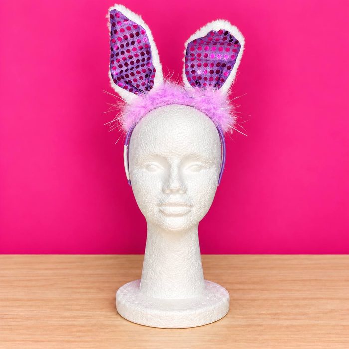 Cintillo de Conejita Morado  C/ Viruta y Lentejuelas