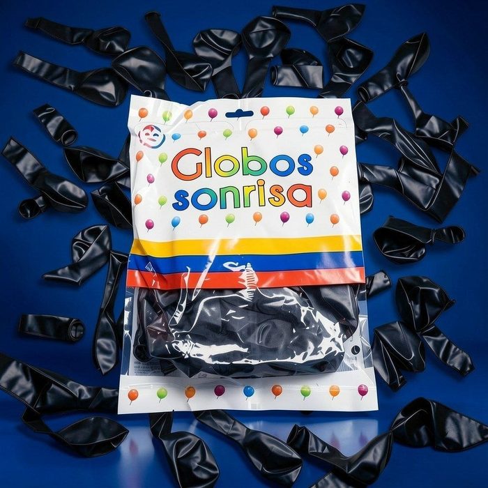 Paquete De Globos Sonrisa - Negro