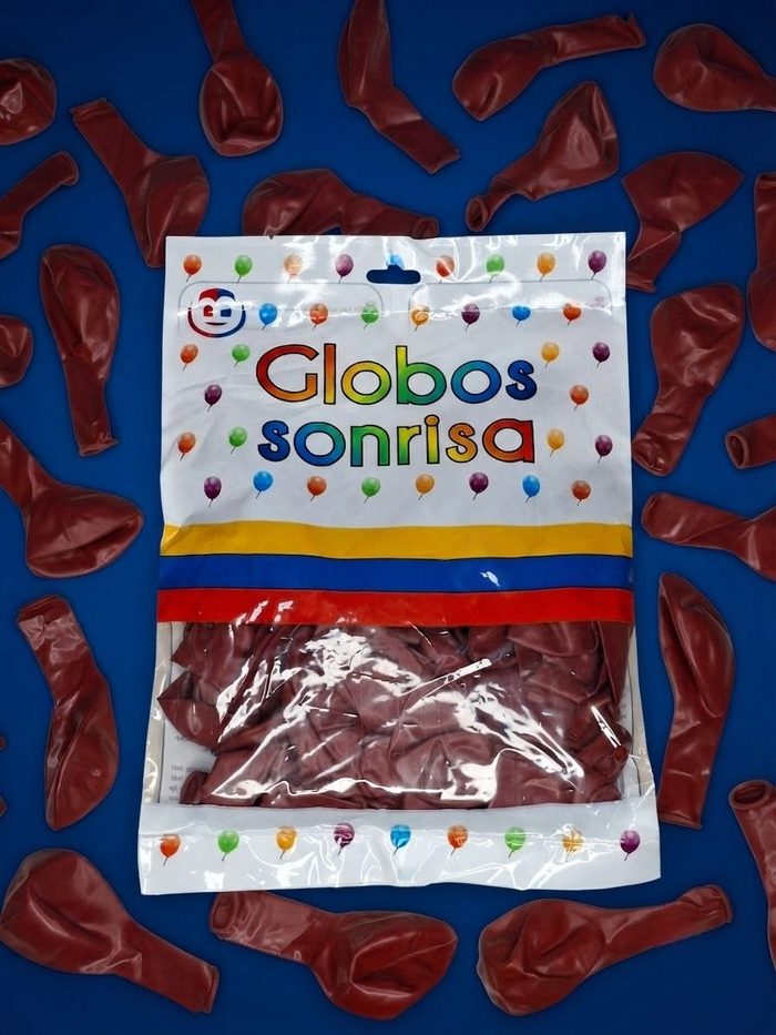 Paquete De Globos Sonrisa - Vinotinto