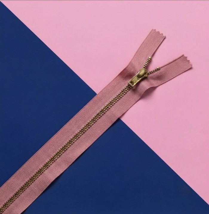Cierre Metal Fino 20cm Rosa Vieja