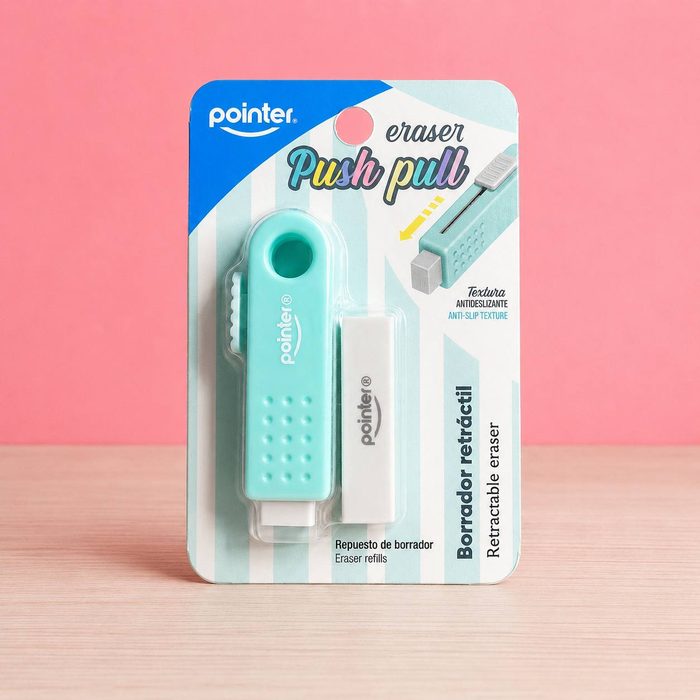 Borrador Pointer Retractil Con Borrador De Repuesto