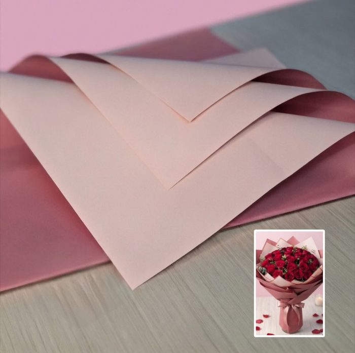 Papel Coreano Bitono Opaco Rosa/Rosado Claro