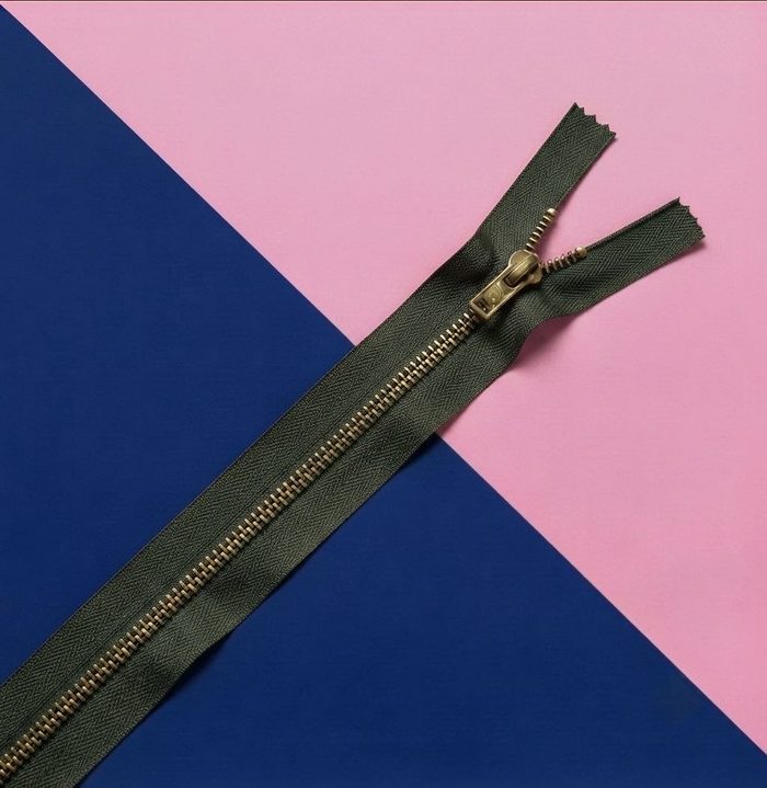 Cierre Metal Fino 20cm Verde Militar