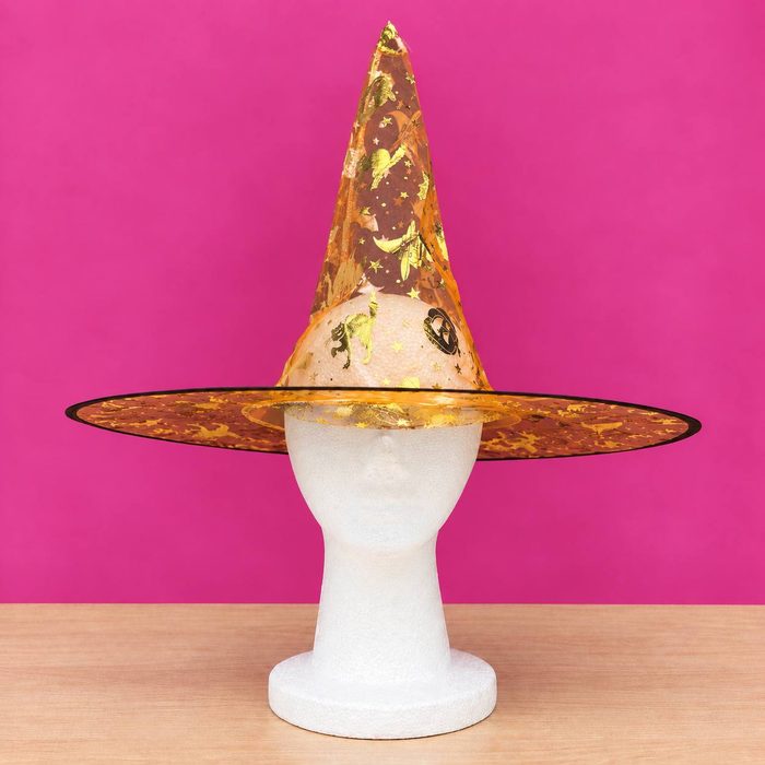 Sombrero de Bruja - Naranja/Dorado