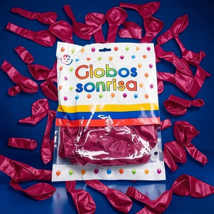 Paquete De Globos Sonrisa - Fucsia Perlado
