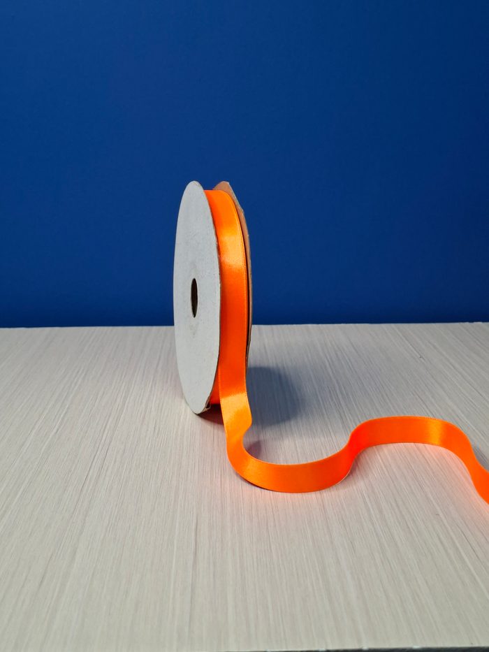 Cinta Raso #3 Naranja Fluorescente 034 Rollo 46mts