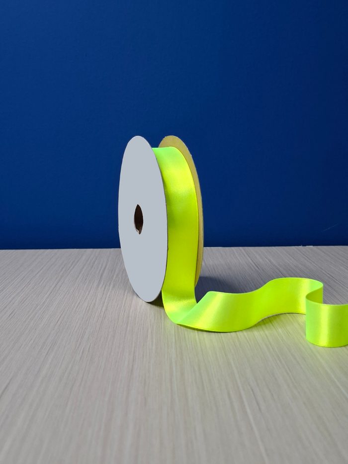 Cinta Raso #5 Amarillo Fluorescente 010 Rollo 23mts