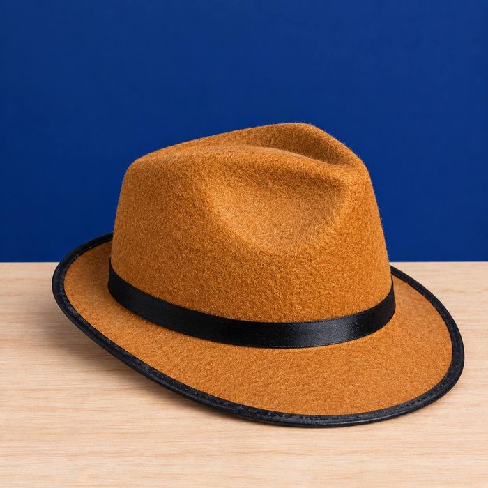 Sombrero Ganster Marron con Cinta Negro
