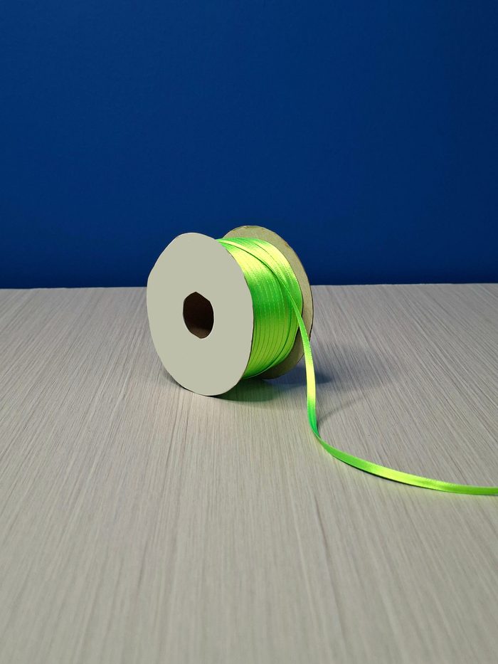 Cinta Raso #0 Verde Fluorescente 046 Rollo 92mts