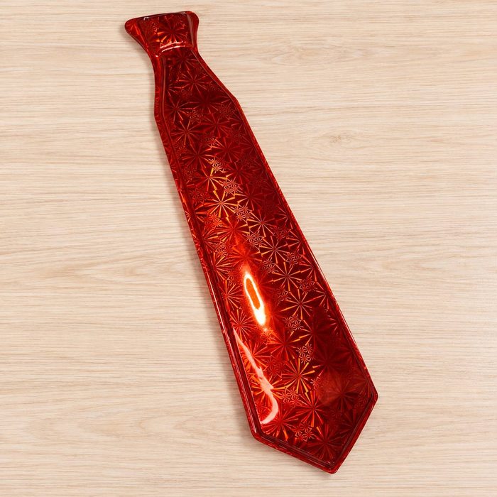 Corbata Larga Metalizada - Rojo