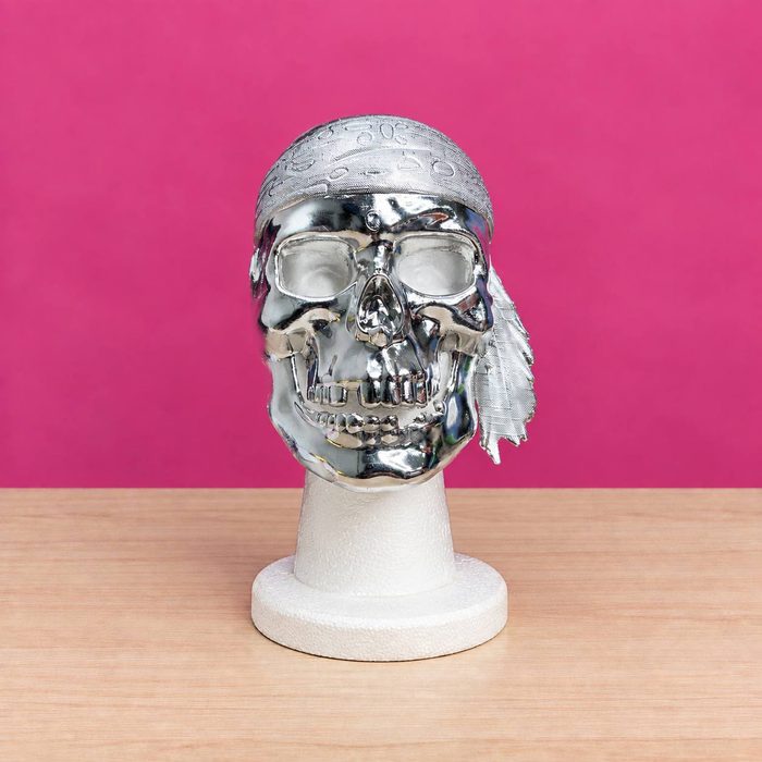 Mascara Calavera Pirata - Plata