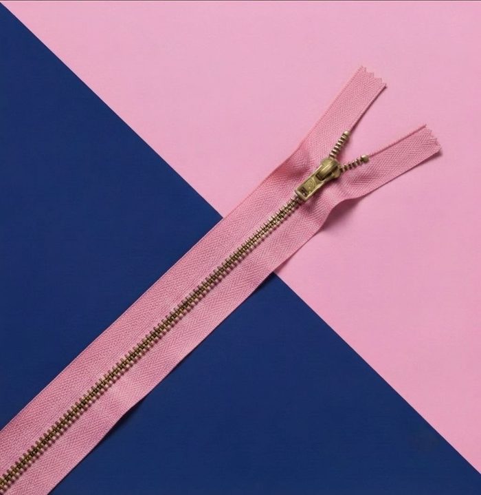 Cierre Metal Fino 15cm Rosado
