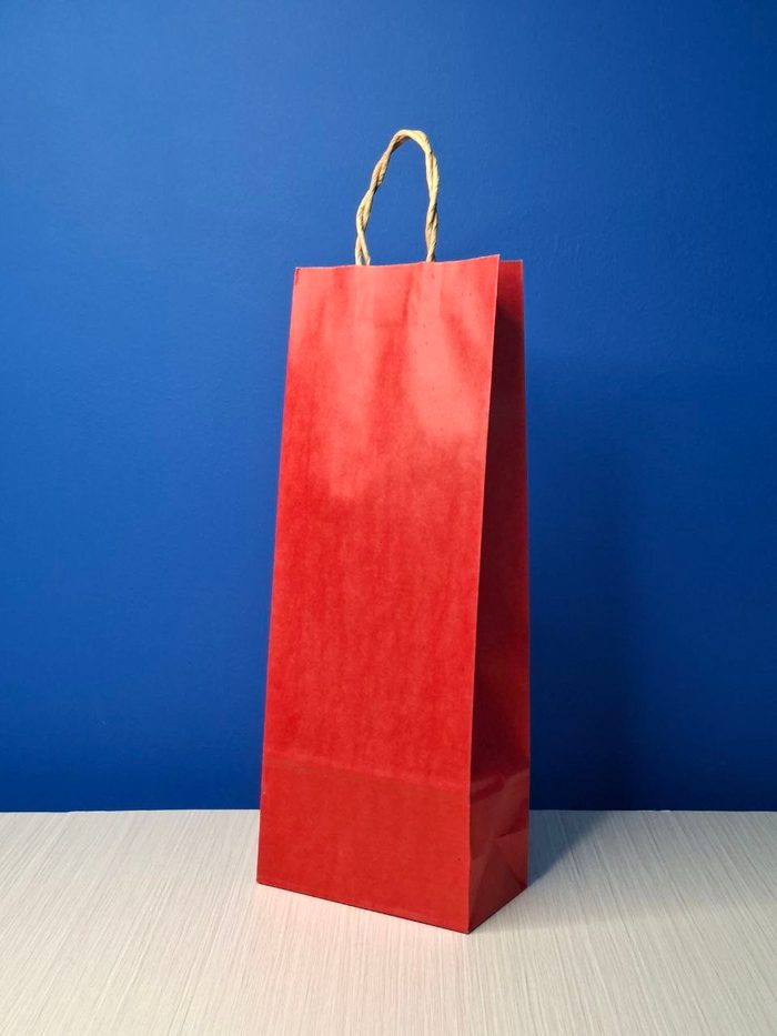 Bolsa Para Botella Kraf  - Roja