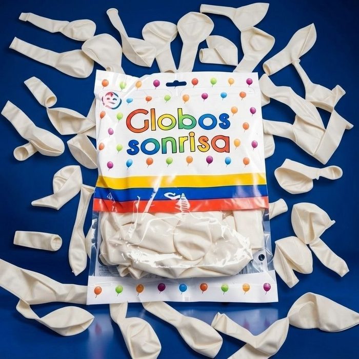 Paquete De Globos Sonrisa - Blanco