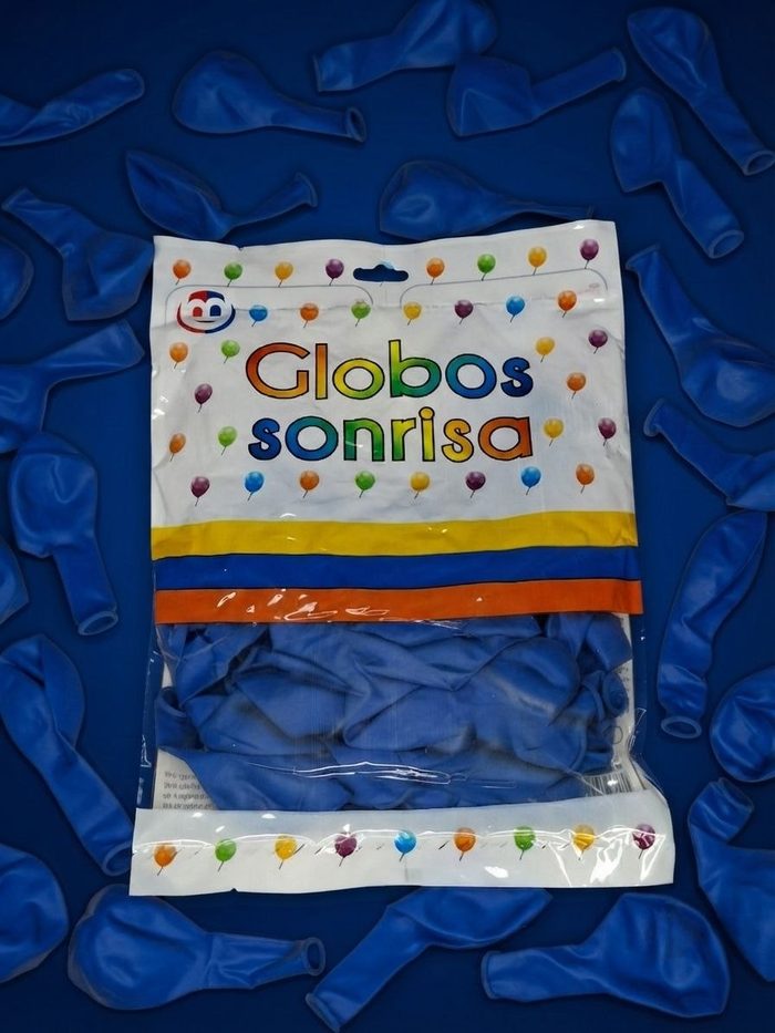 Paquete De Globos Sonrisa - Azul Rey