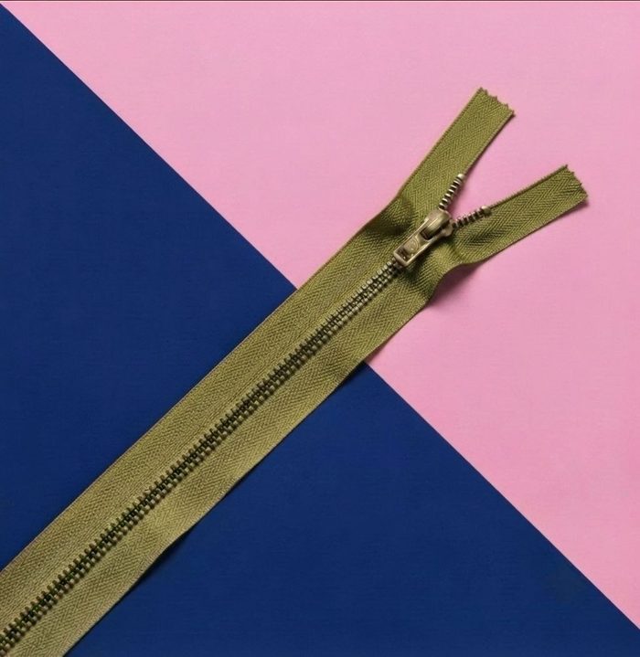 Cierre Metal Fino 20cm Verde Aceituna