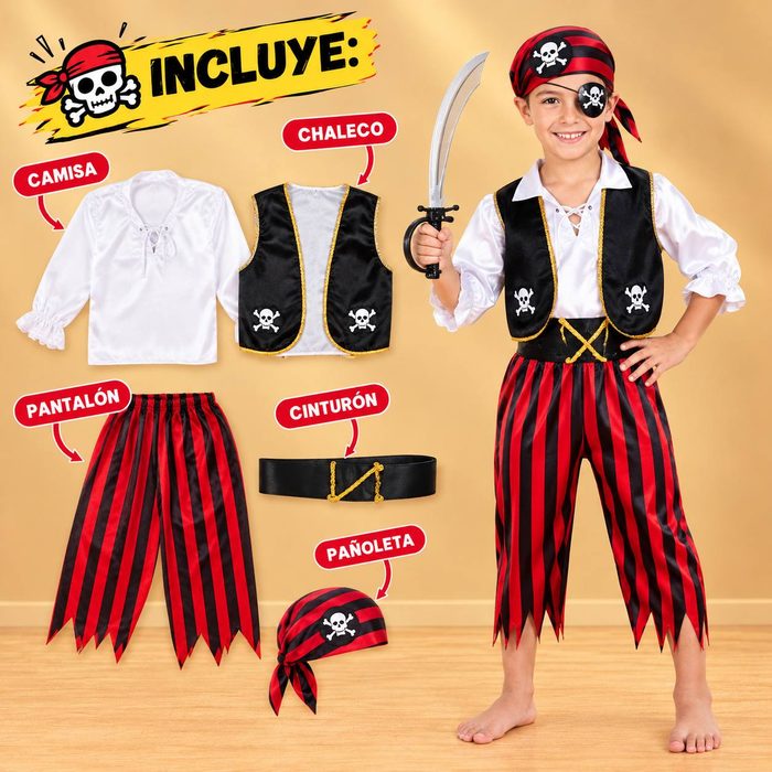 Disfraz de Pirata Niño - Talla 10