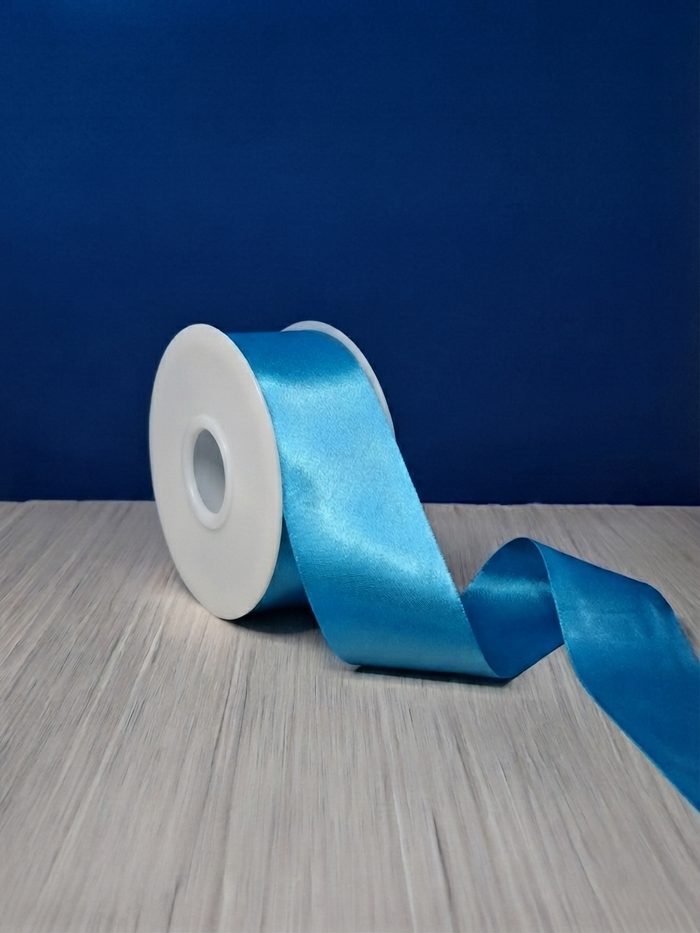 Cinta Raso #12 Azul Turquesa 2606 Rollo 30mts