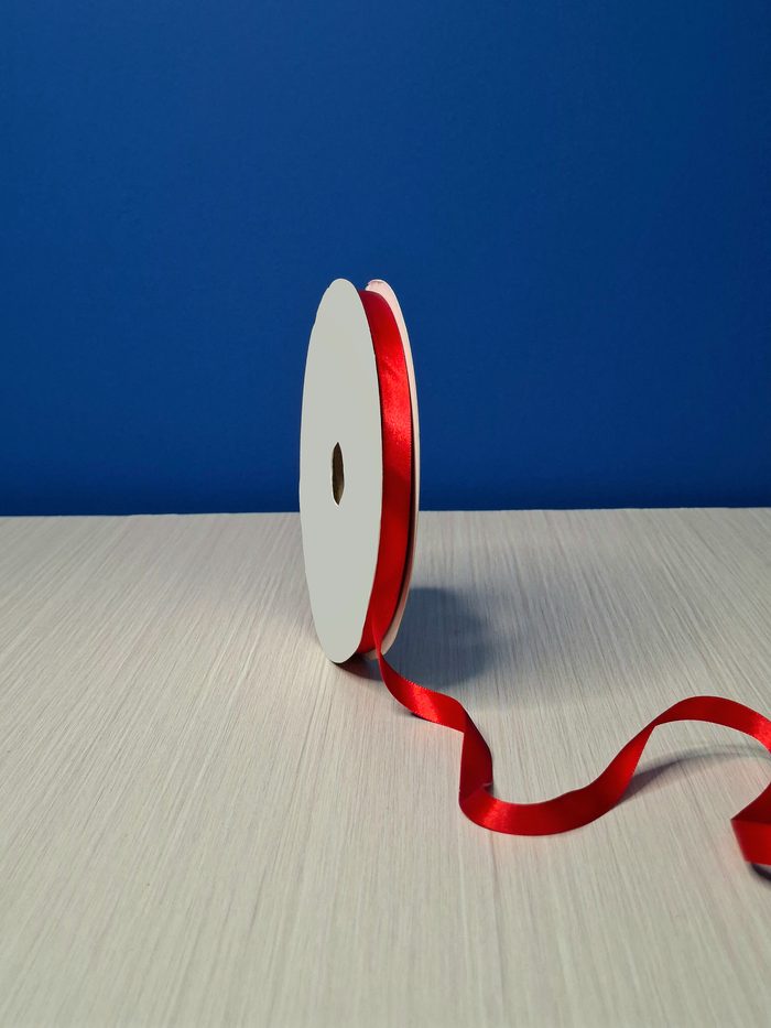 Cinta Raso #2 Rojo Fuego 037 Rollo 46mts