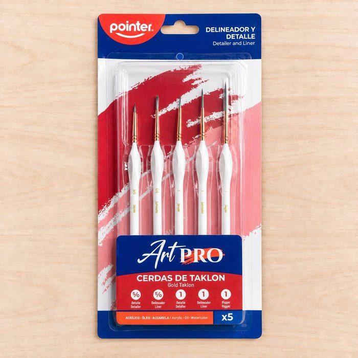 Pinceles Cerdas De Taklon Delineadores 5pzs Artpro - Pointer