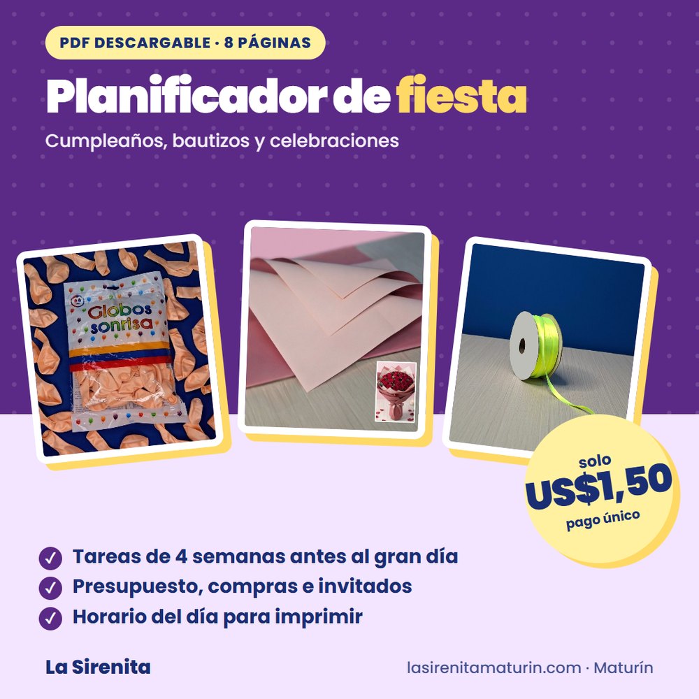 Planificador de Fiesta Imprimible (Pdf)