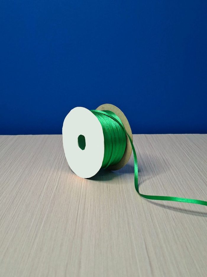 Cinta Raso #0 Verde Limon Rollo 92mts