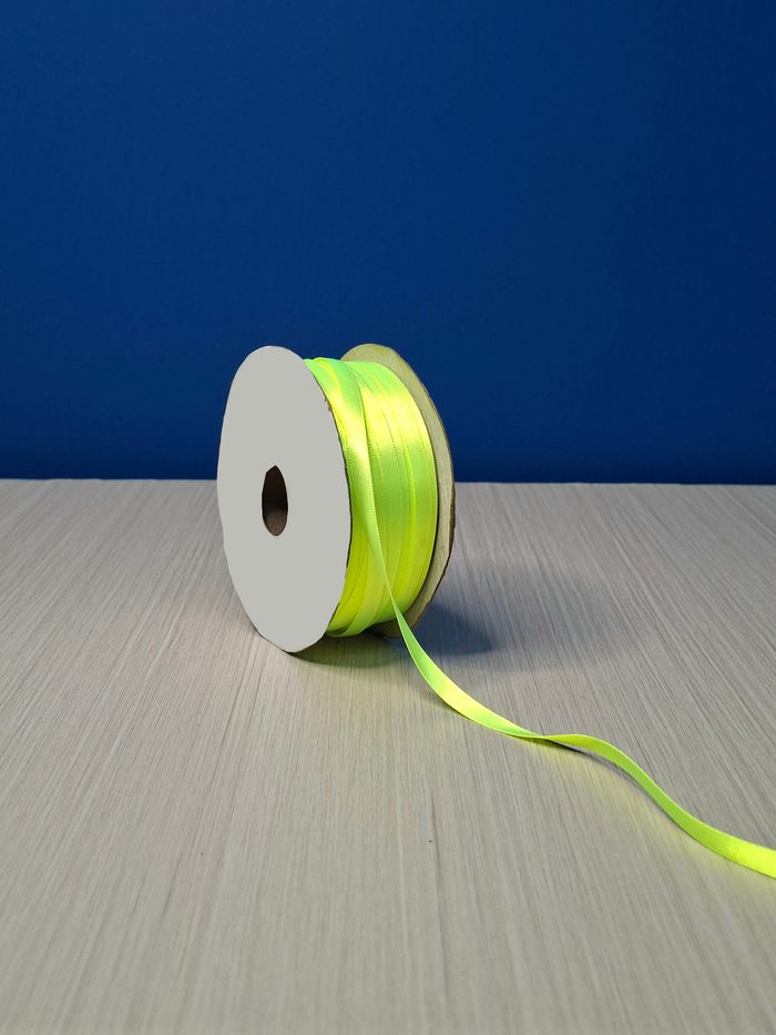 Cinta Raso #1 Amarillo Fluorescente 010 Rollo 92mts