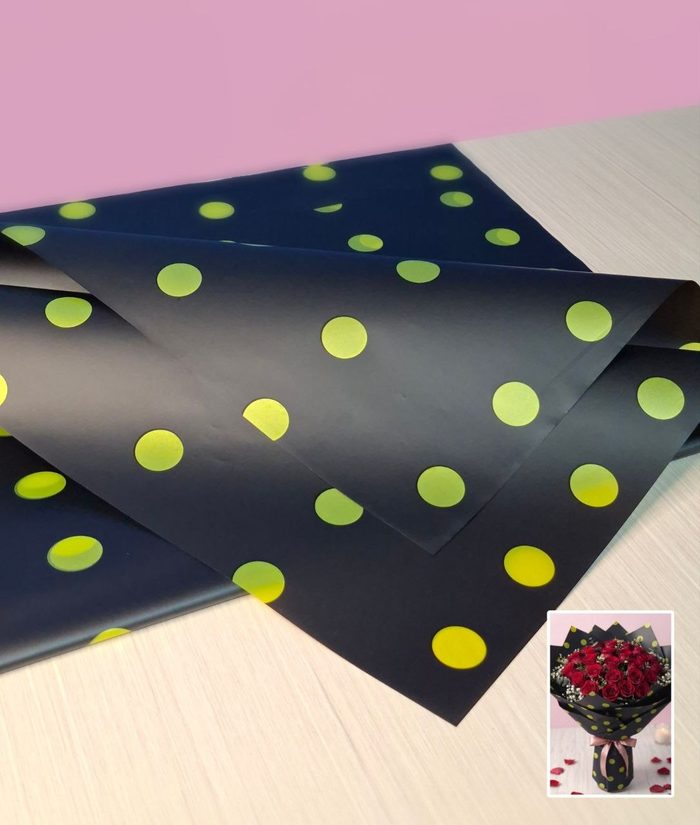 Papel Coreano Negro Con Puntos Dorados