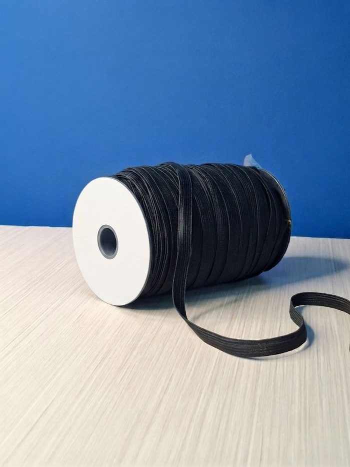 Elastica Trencilla Negra X Rollo - 12mm (100metros)