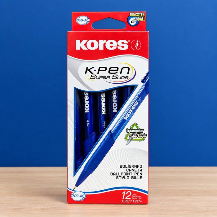 Boligrafo Kores Super Slide Retractil K6-M Azul