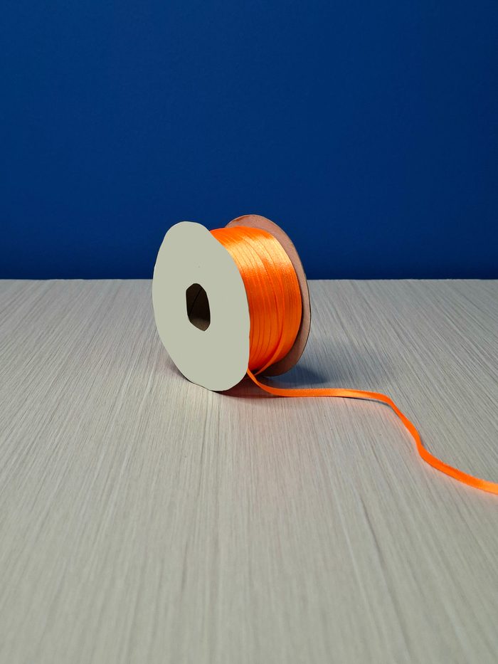 Cinta Raso #0 Naranja Fluorescente 034 Rollo 92mts