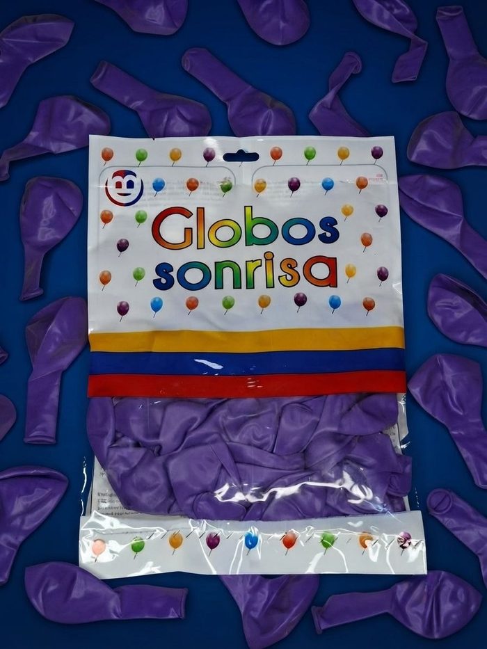 Paquete De Globos Sonrisa - Morado