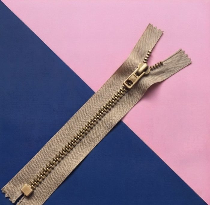 Cierre Metal Grueso 15cm Beige