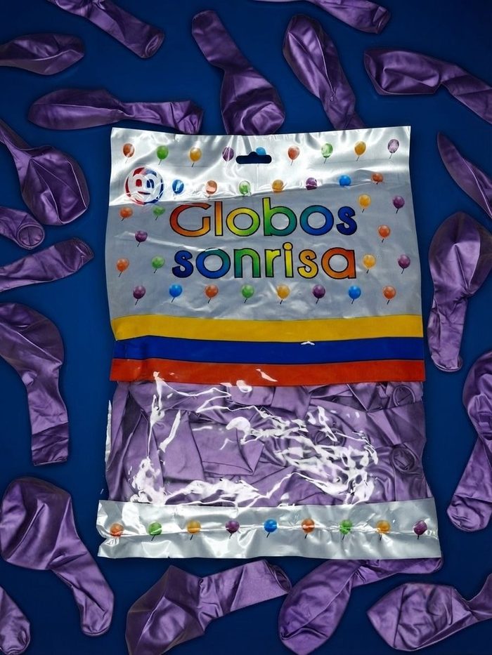 Paquete De Globos Sonrisa - Morado Cromado