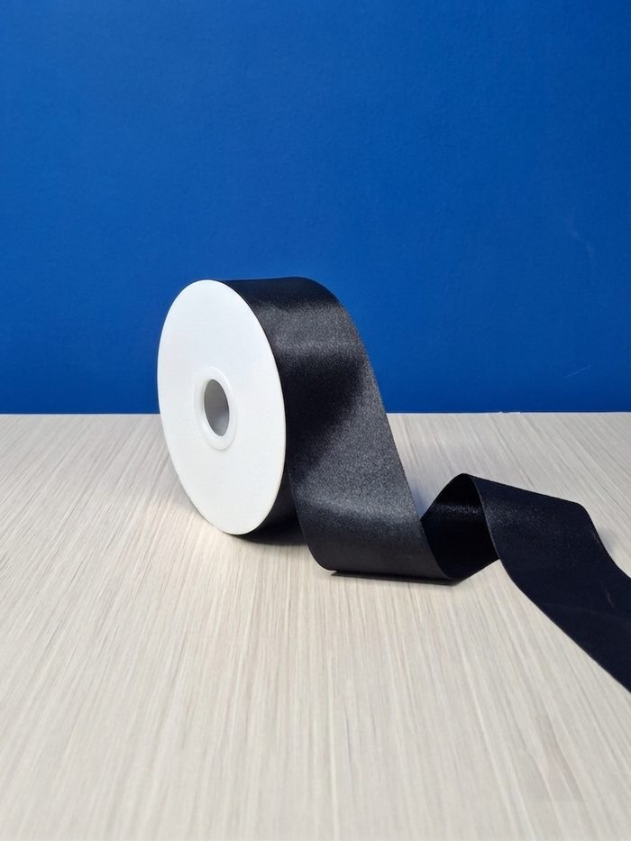 Cinta Raso #12 Negro 4509 Rollo 30mts