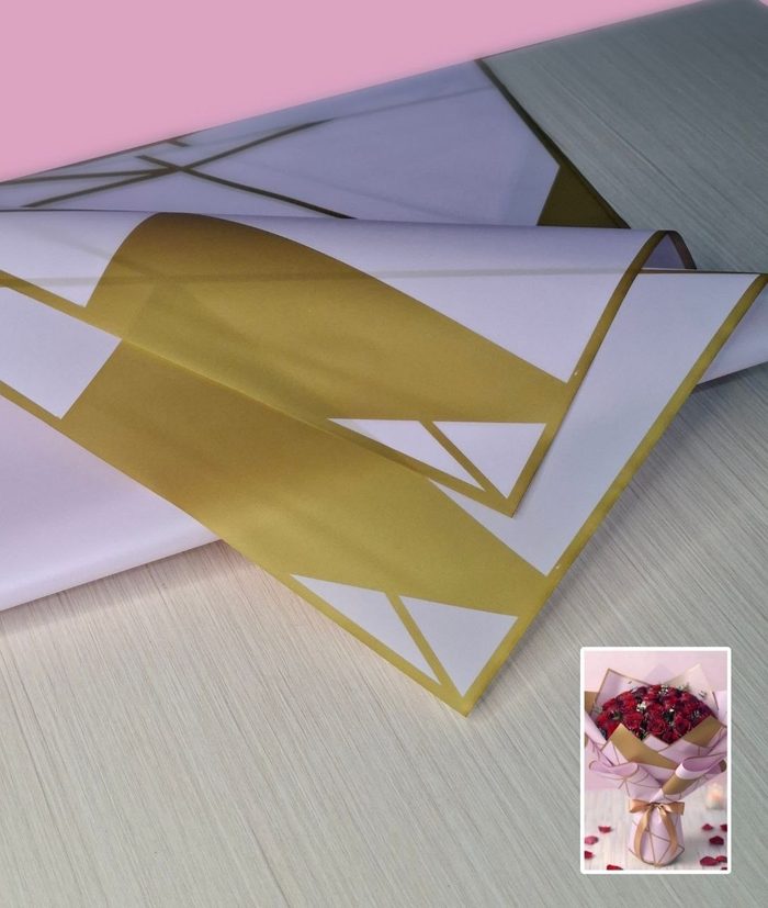 Papel Coreano Lila Con Doblez Dorado