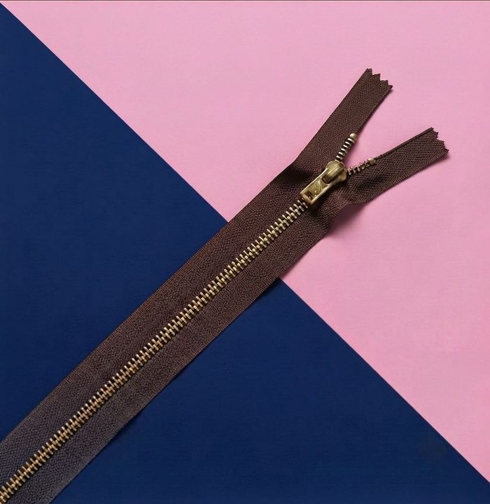 Cierre Metal Fino 15cm Marron