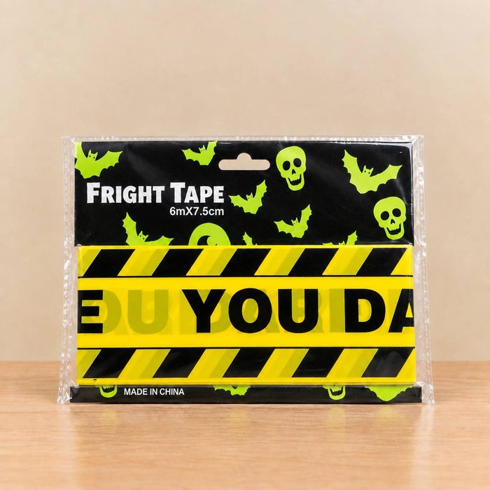 Cinta de Advertencia Fondo Amarillo con Calavera