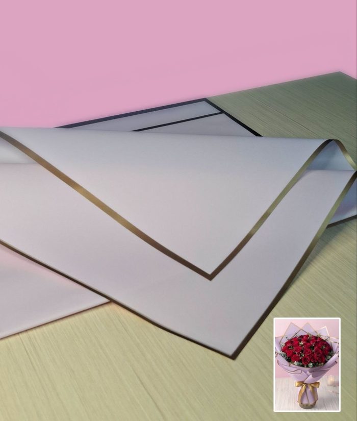 Papel Coreano Traslucido Dorado Lavanda