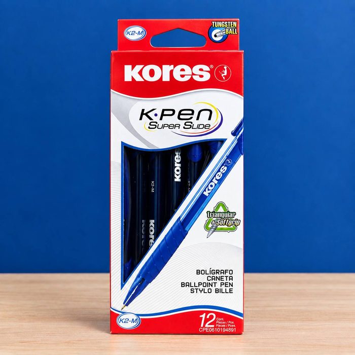 Boligrafo Kores Super Slide K2-M Azul