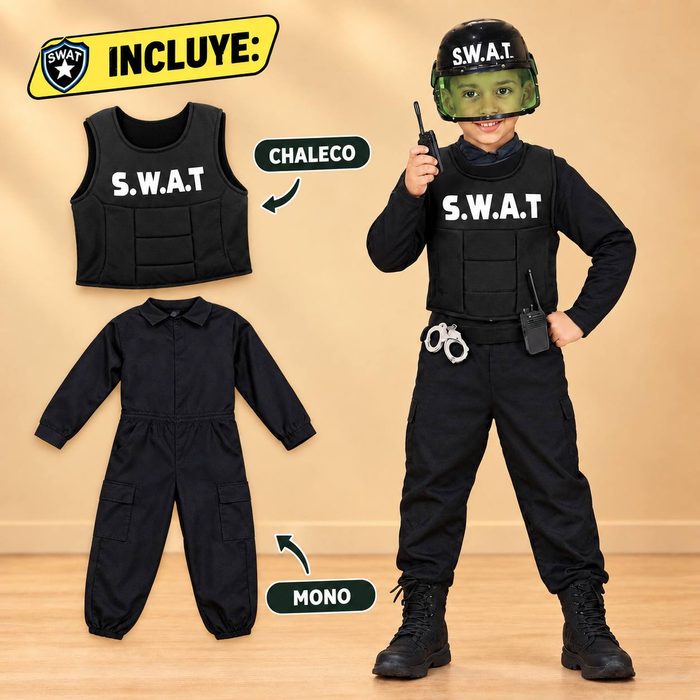 Disfraz Swat Comander - Talla 12