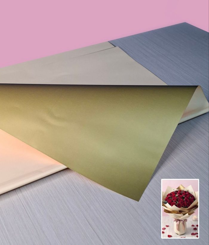 Papel Coreano Bitono Opaco Dorado Beige Champagne