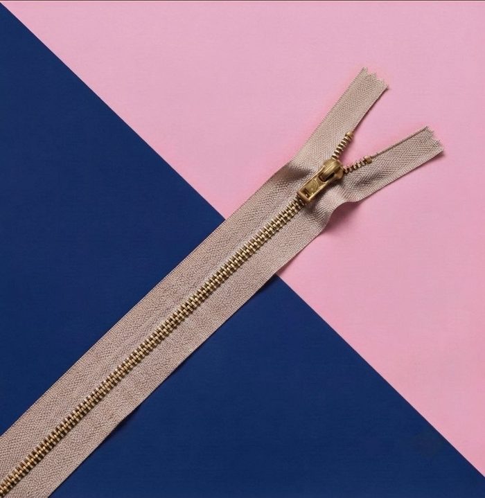 Cierre Metal Fino 20cm Beige
