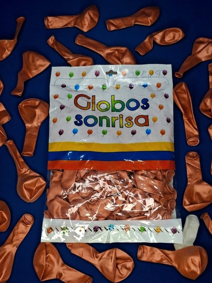 Paquete De Globos Sonrisa - Naranja Perlado